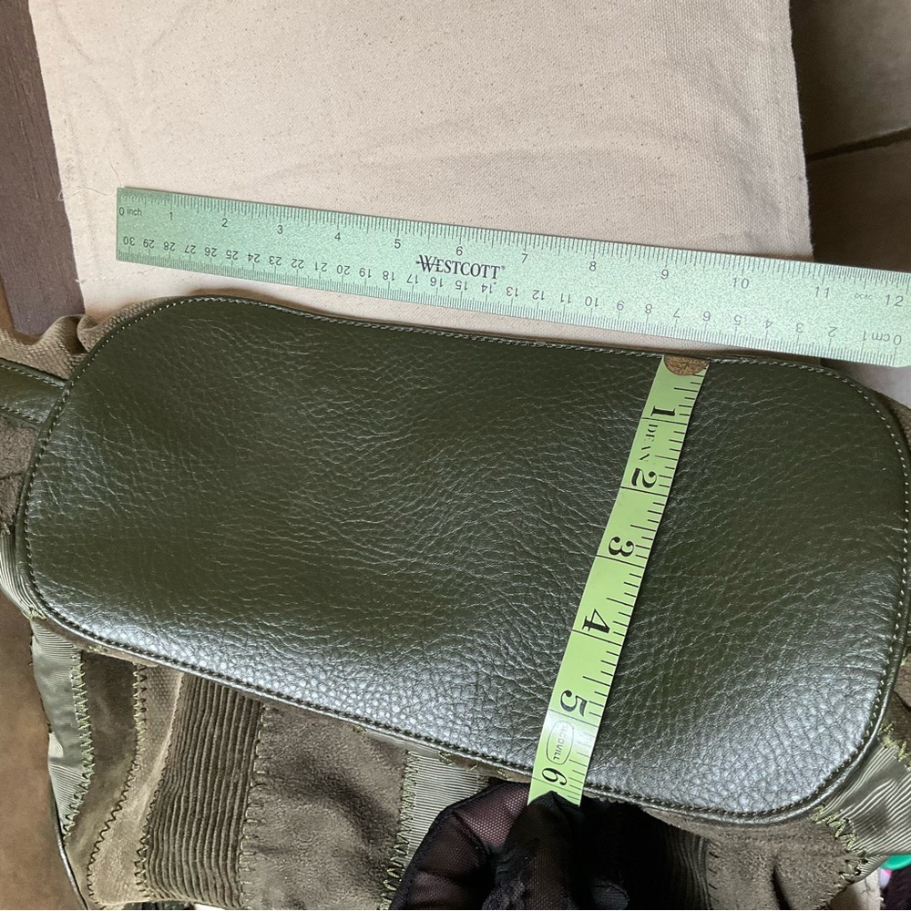 *REHAB* Tommy Hilfiger Vintage y2k bag Olive GREEN stripped Satchel Handbag - Picture 12 of 16